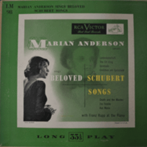 MARIAN ANDERSON - BELOVED SCHUBERT SONGS (10인치/SERENADE/AVE MARIA 수록/USA)