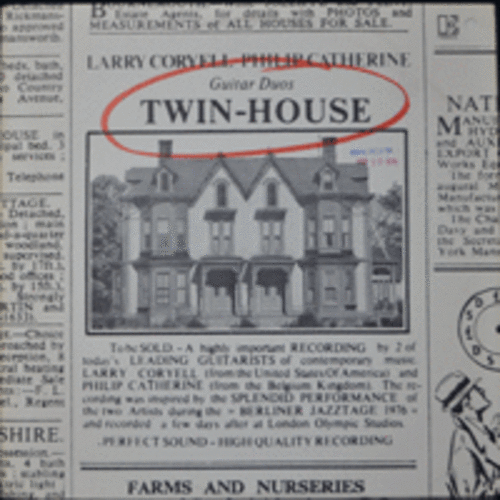 LARRY CORYELL /PHILIP CATHERINE ‎– TWIN HOUSE (PROMO COPY/* USA ORIGINAL) NM