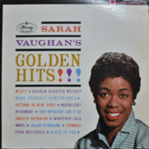 SARAH VAUGHAN - GOLDEN HITS (STEREO/BROKEN HEARTED MELODY/WHATEVER LOLA WANTS 수록/USA) MINT