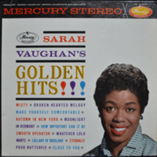 SARAH VAUGHAN - GOLDEN HITS (STEREO BLACK LABEL/* USA 1st Press Mercury ‎– SR 60645) EX+