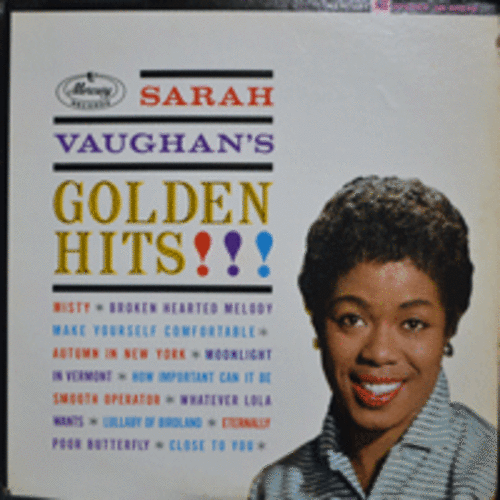 SARAH VAUGHAN - GOLDEN HITS (STEREO/BROKEN HEARTED MELODY/WHATEVER LOLA WANTS 수록/RED LABEL/USA) EX+