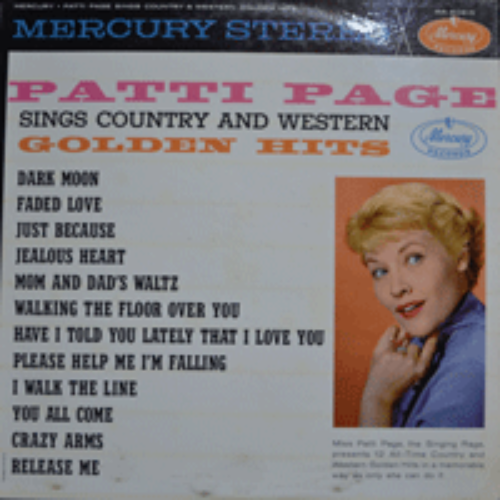 PATTI PAGE - SINGS COUNTRY AND WESTERN GOLDEN HITS (American singer / MOM AND DAD&#039;S WALTZ 수록/* USA ORIGINAL1st press  SR-60615) NM