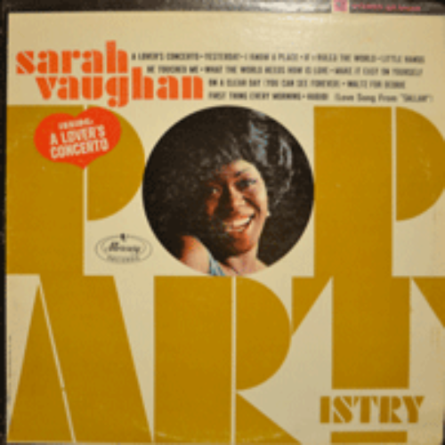 SARAH VAUGHAN - POP ARTISTRY (A LOVERS CONCERTO 수록/* USA ORIGINAL Mercury ‎– SR-61069) NM-