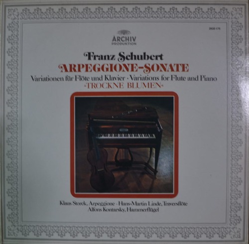 Klaus Storck/Hans-Martin Linde/Alfons Kontarsky - Schubert: Arpeggione- Sonate, Variations for Flute and Piano Trockne Blumen (슈베르트: 아르페지오네 소나타/ 성음 SEL-RG 734) MINT/NM