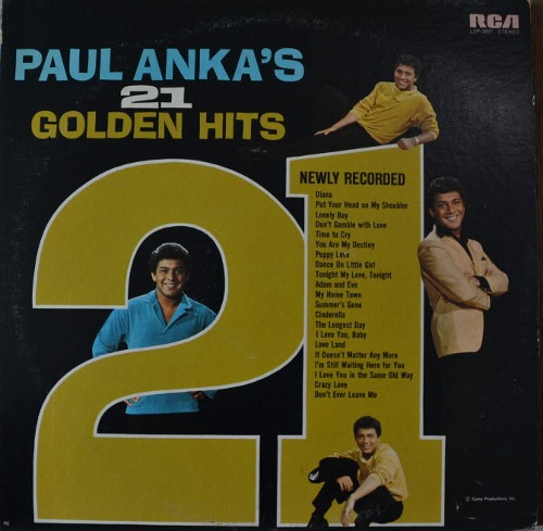 PAUL ANKA - 21 GOLDEN HITS ( Canadian singer, songwriter/ * USA ORIGINAL LSP-2691)  NM