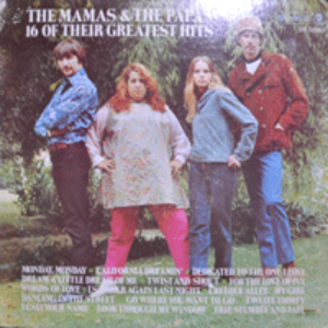 MAMAS &amp; THE PAPAS - 16 OF THEIR GREATEST HITS (* USA 1st press ABC/Dunhill Records ‎– DS 50064) strong EX++