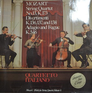 Quartetto Italiano – Mozart String Quartet No. 13, K. 173 / Divertimenti K. 136, 137, And 138 / Adagio And Fugue K. 546 (* NETHRELANDS   6500 645)  MINT